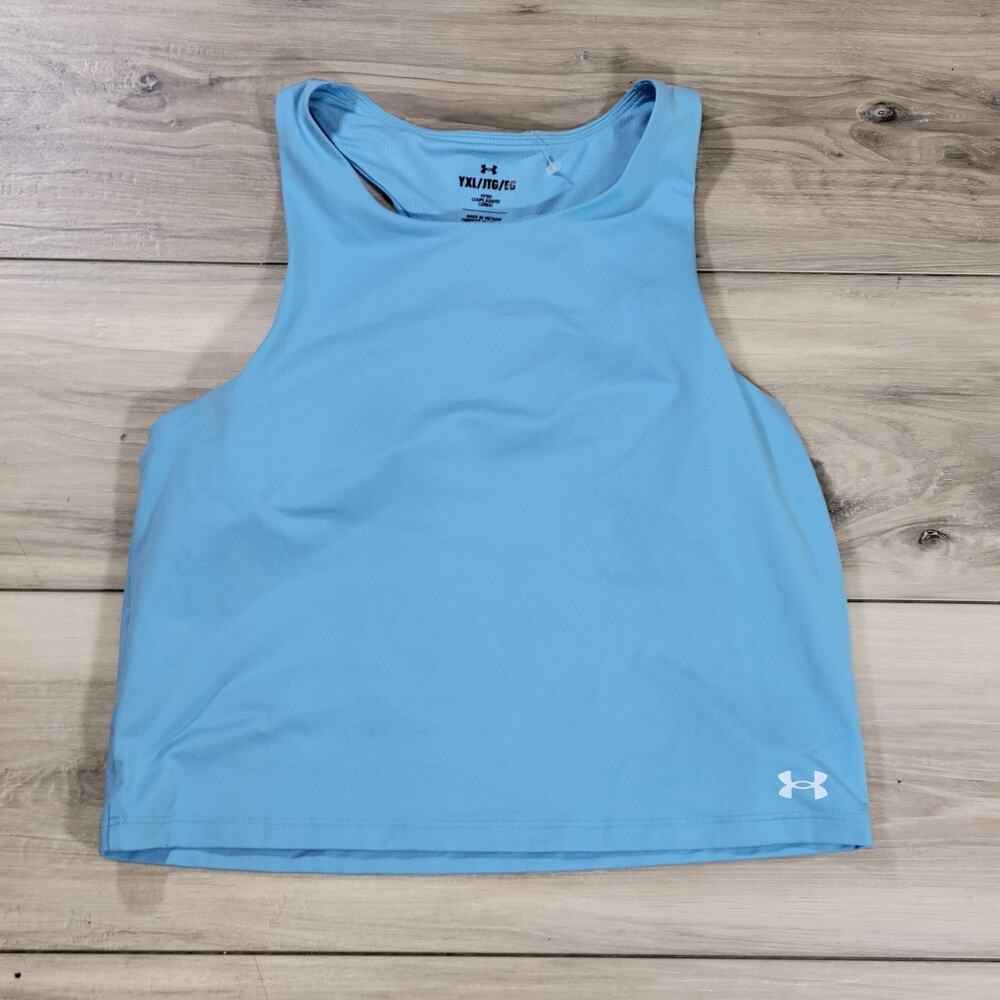 Under Armour Tank Top Girls' YXL Blue Motion Crop